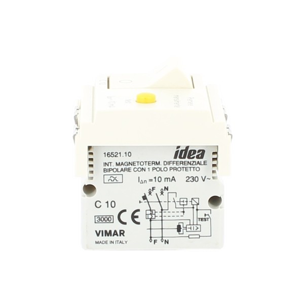 Vimar 16521.10 Idea Magnetothermischer Diffusorschalter 10A 10Ma Weiß